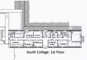 Floor plans of South College First Floor